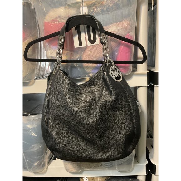 MICHAEL KORS Black Pebble Leather Hobo Shoulder Bag - Picture 3 of 13